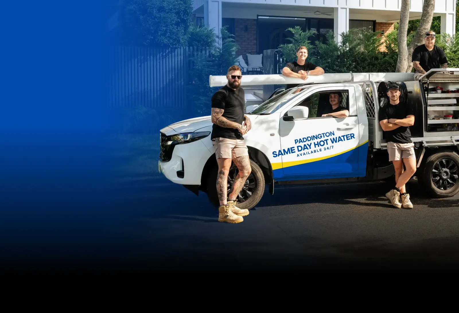Paddington Same Day Hot Water team with the ute